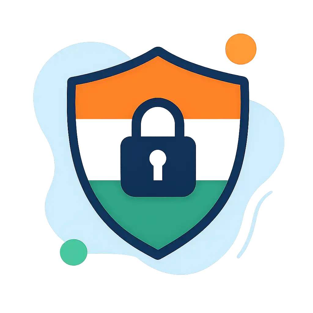 Security shield icon with lock: Tiranga Lottery safety visualization