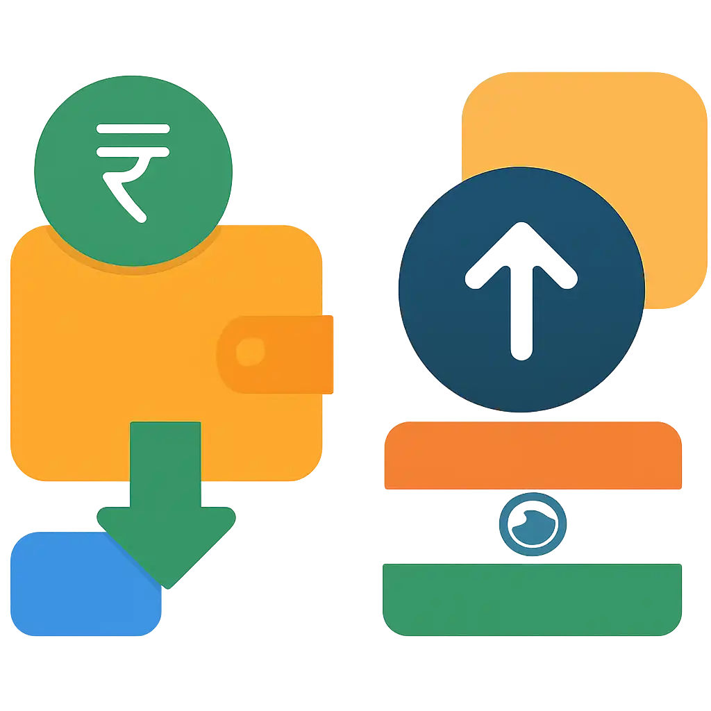Payments / UPI symbols: Tiranga Lottery deposit and withdrawal graphic