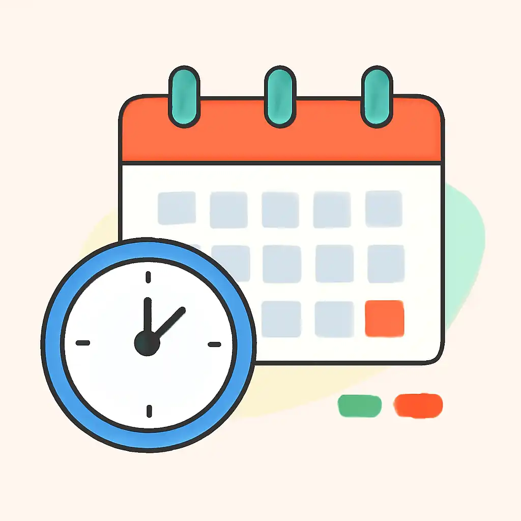 Calendar with clock: Tiranga Lottery timing and schedule visual
